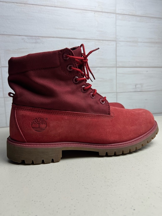 Timberland Premium Boots Mens 11 Pomegranate Red Nubuck Leather main image 4